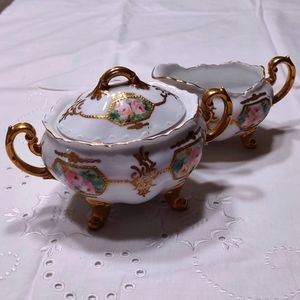 Antique Sugar and Creamer O&E G